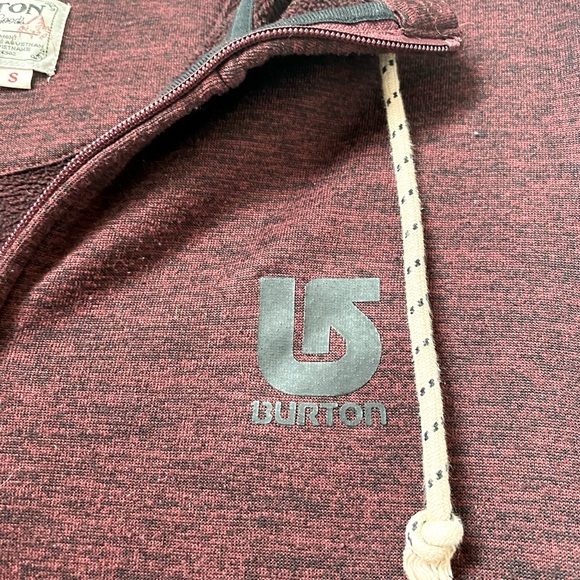 Burton full zip maroon heather with hood men’s S - Picture 2 of 5